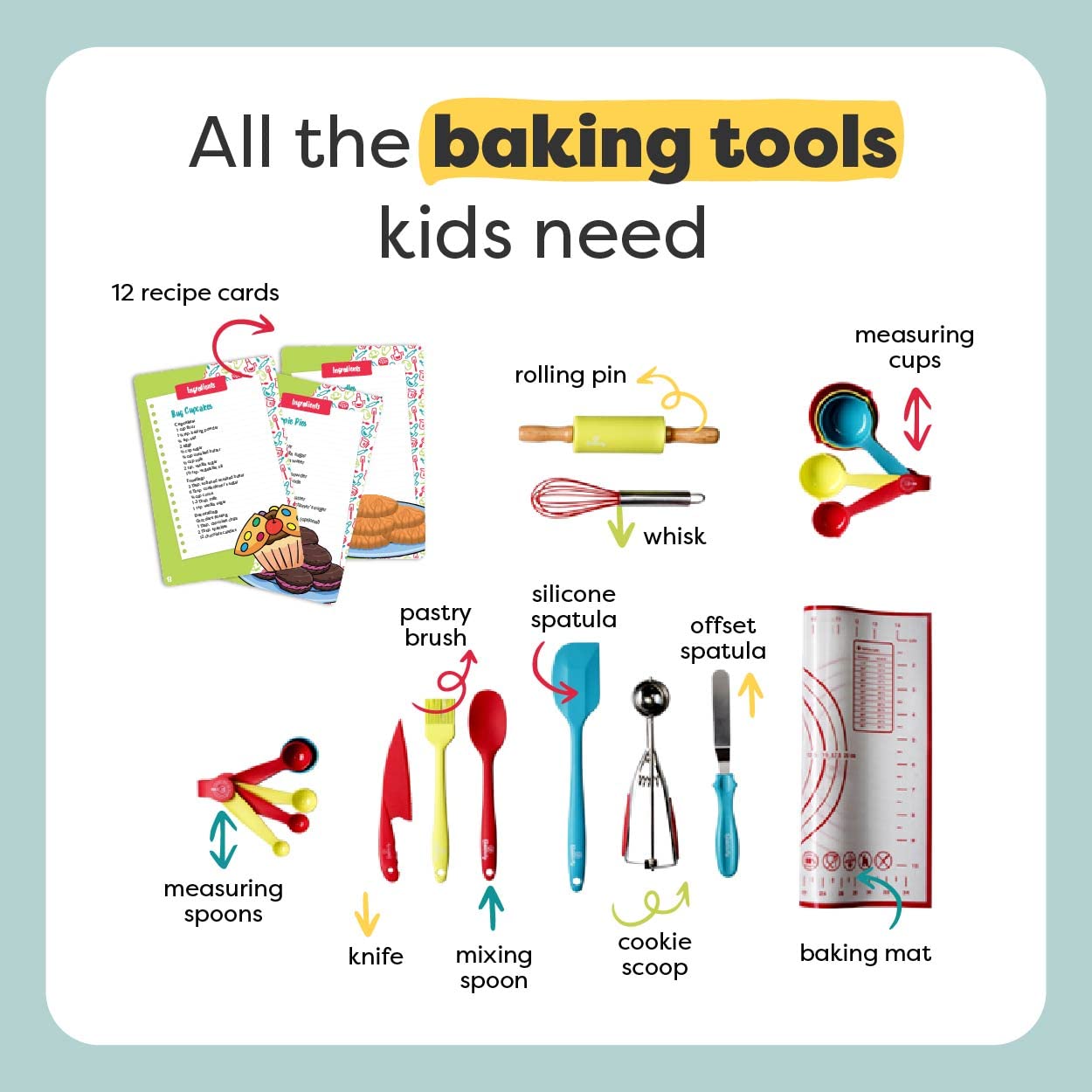 31 Pcs Kids Cooking & Baking Set, Baketivity Corp