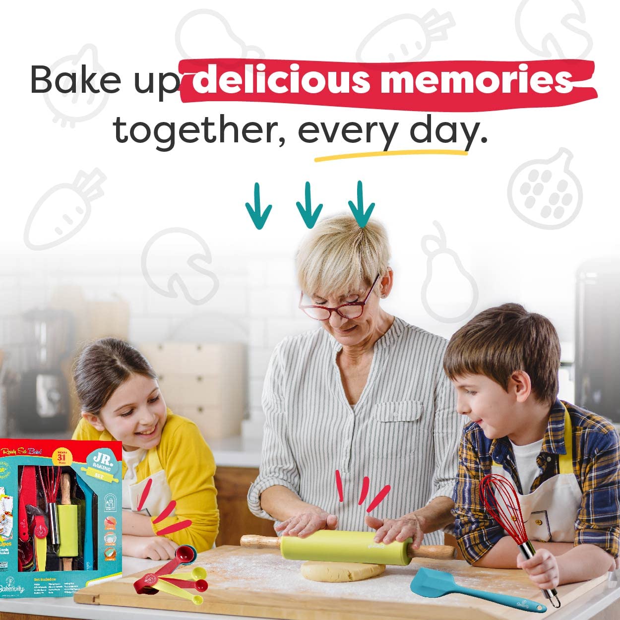 31 Pcs Kids Cooking & Baking Set, Baketivity Corp