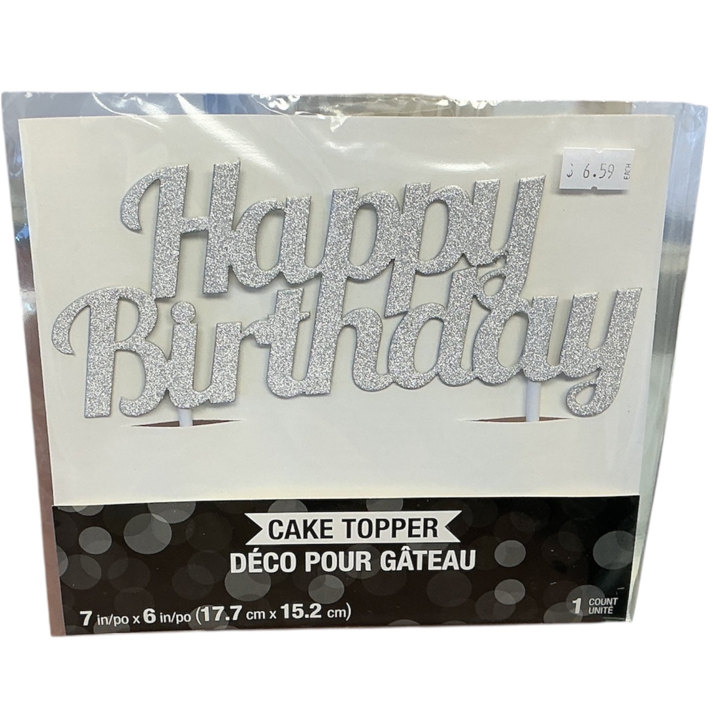 Glitter Happy Birthday Cake Topper