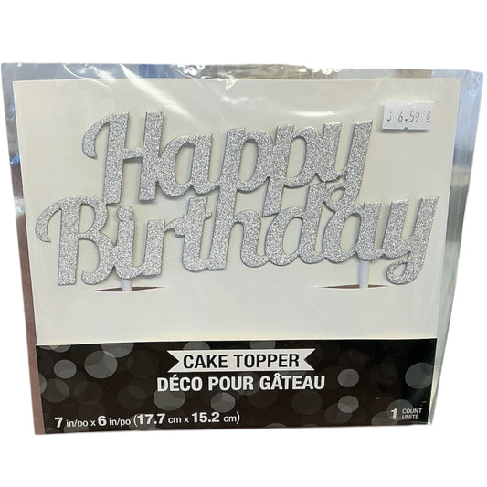 Glitter Happy Birthday Cake Topper