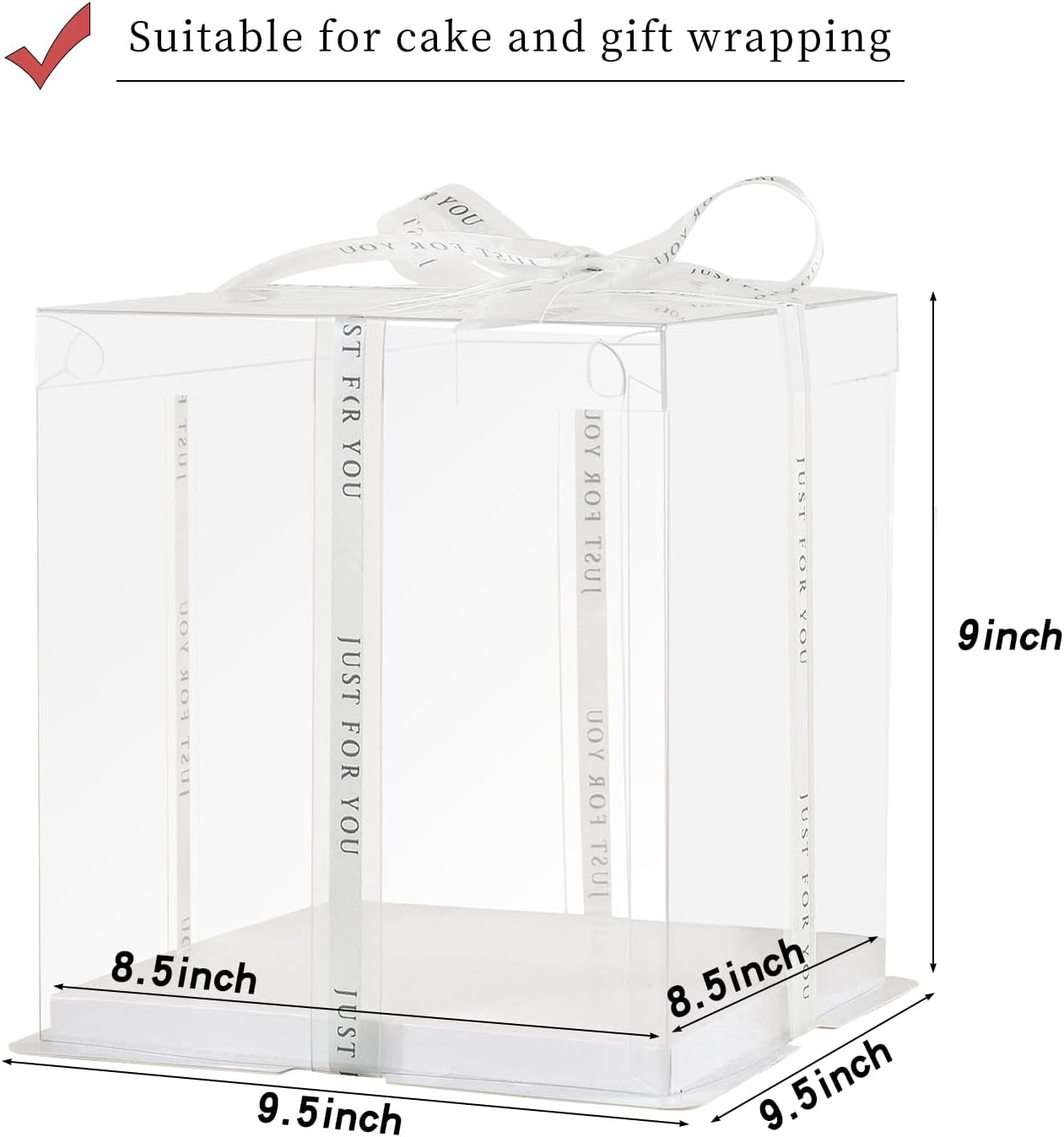 8x8x9 Clear Specialty Cake Box