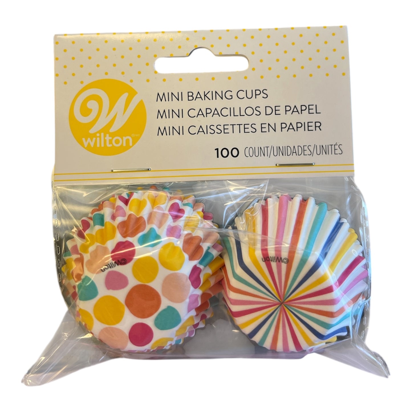 Dot Stripe Mini Cupcake Liners, 100-Count, Wilton