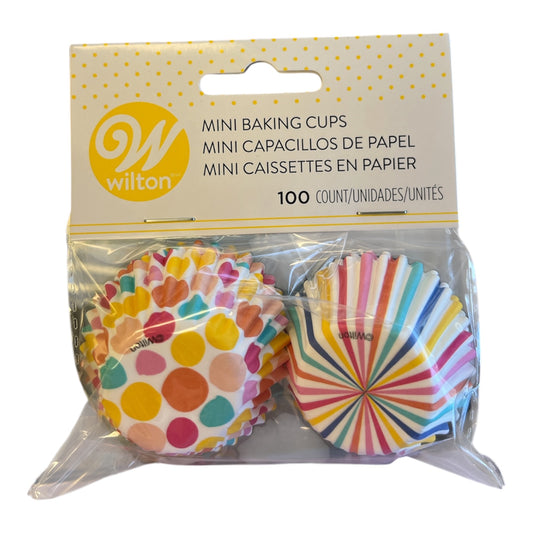 Dot Stripe Mini Cupcake Liners, 100-Count, Wilton