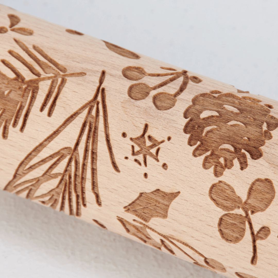 Christmas Greens Large Rolling Pin, Primitives by Kathy