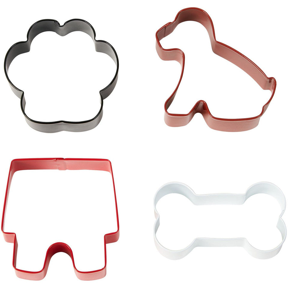 Dog Shapes Metal Cookie Cutter Set, 4-Piece