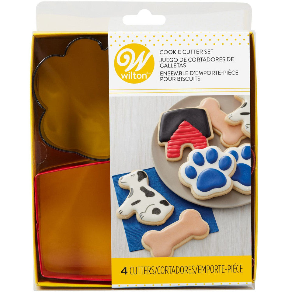 Dog Shapes Metal Cookie Cutter Set, 4-Piece