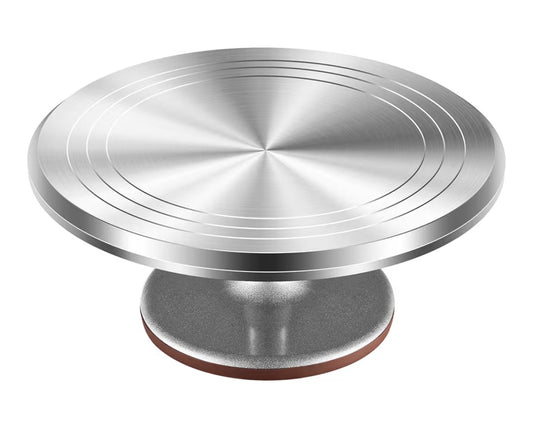 Silver Rotating Cake Turntable, 12 inch