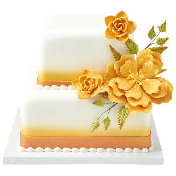 Gold Ruffle Gum Paste Flower, Large, Decopac