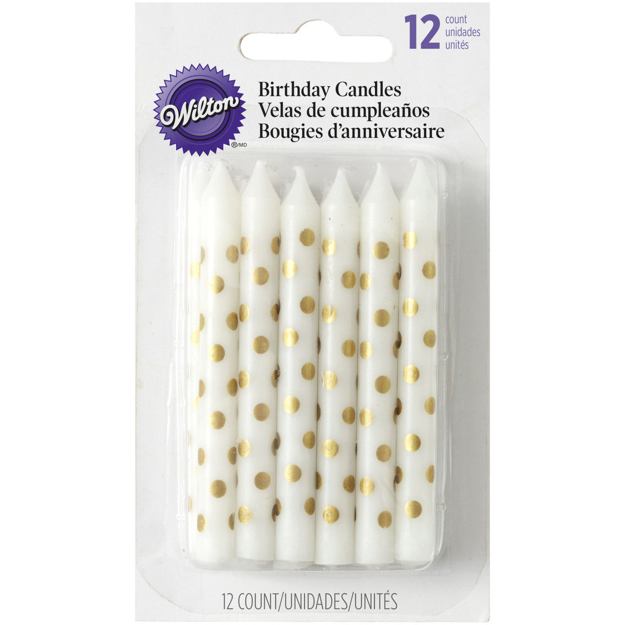 Gold Dot Birthday Candles