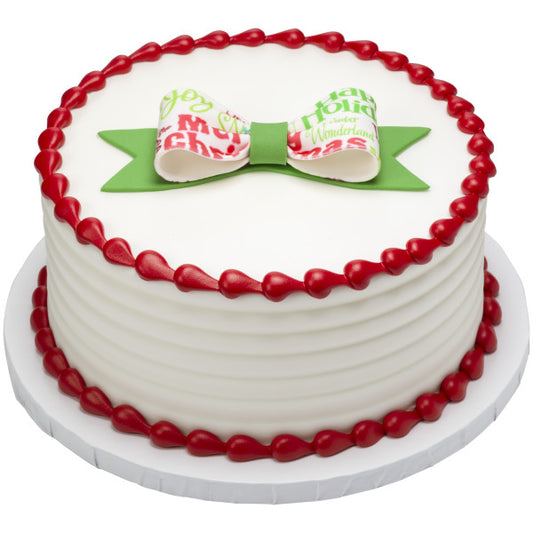 Green Holiday Gum Paste Bow