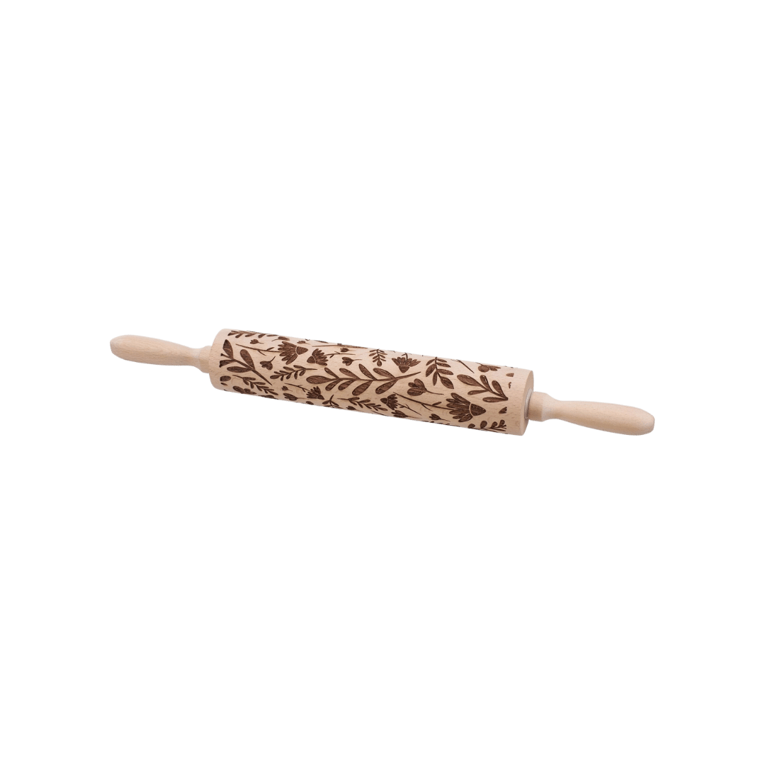 Large Floral Embossing Rolling Pin, Primitives by Kathy