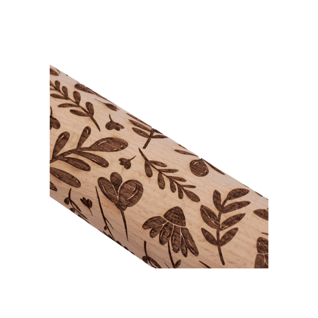 Large Floral Embossing Rolling Pin, Primitives by Kathy