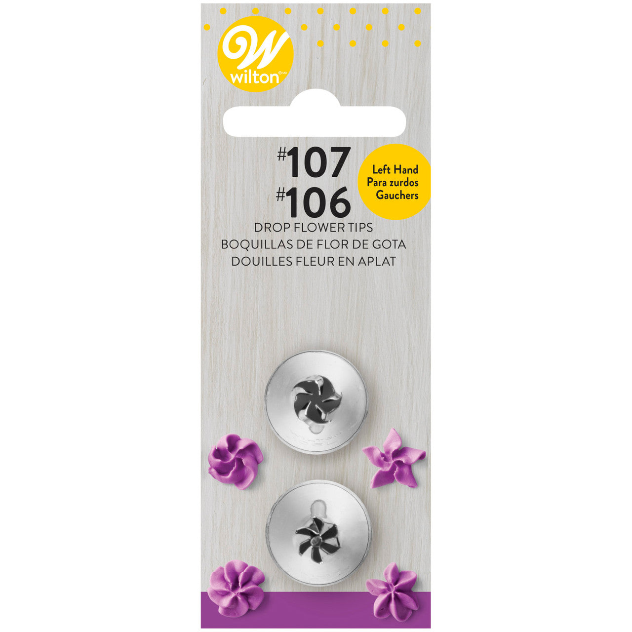 Left Handed Drop Flower Cake Decorating Tip Set, 2 Piece, Wilton