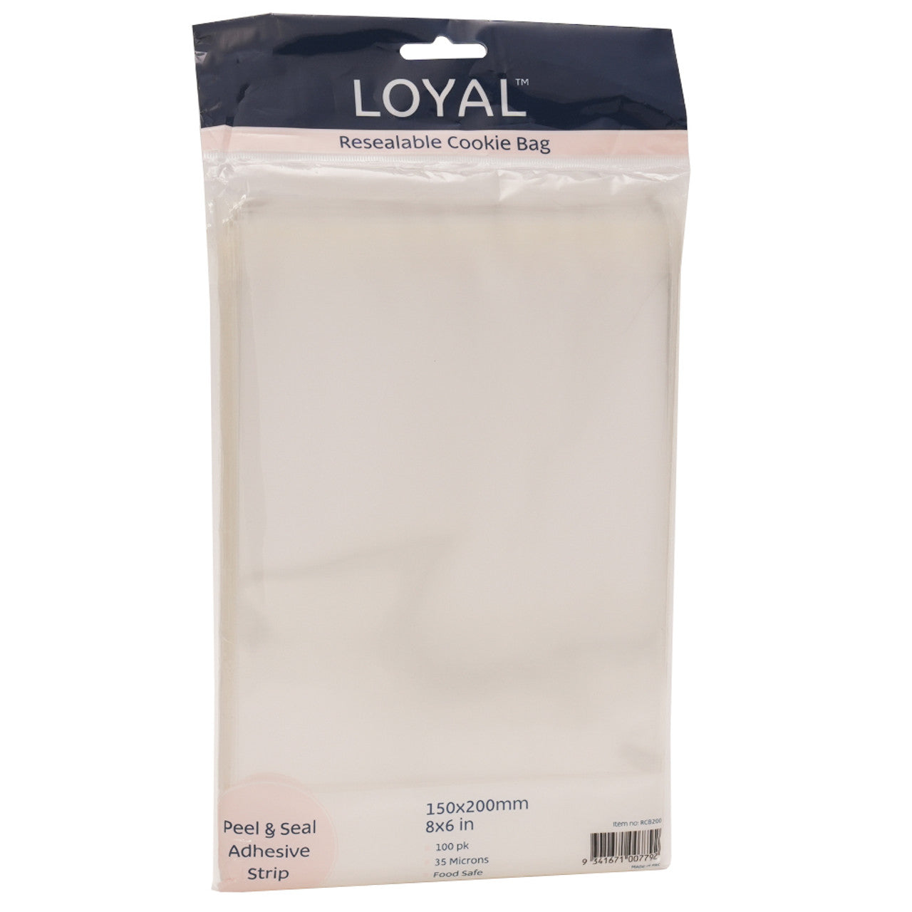 Loyal Bakeware Resealable Cookie Bag, 8"x6", Pack of 100
