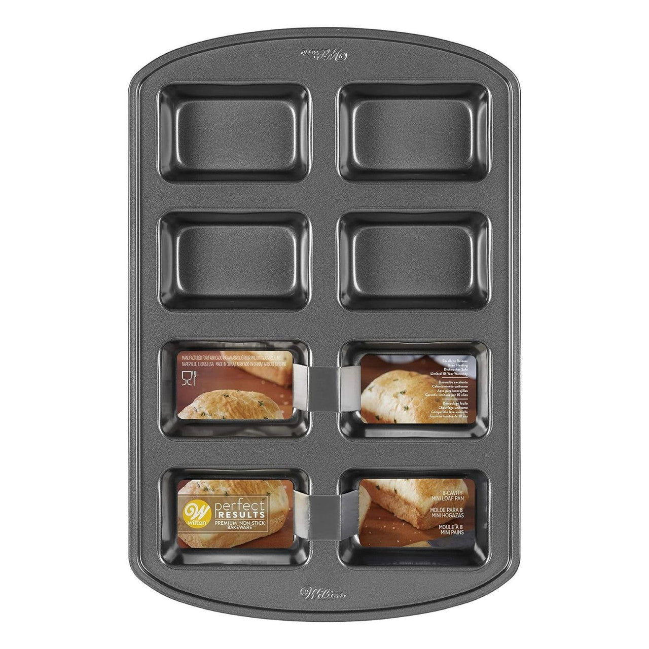 Perfect Results Non-Stick Mini Loaf Pan, 8-Cavity, Wilton