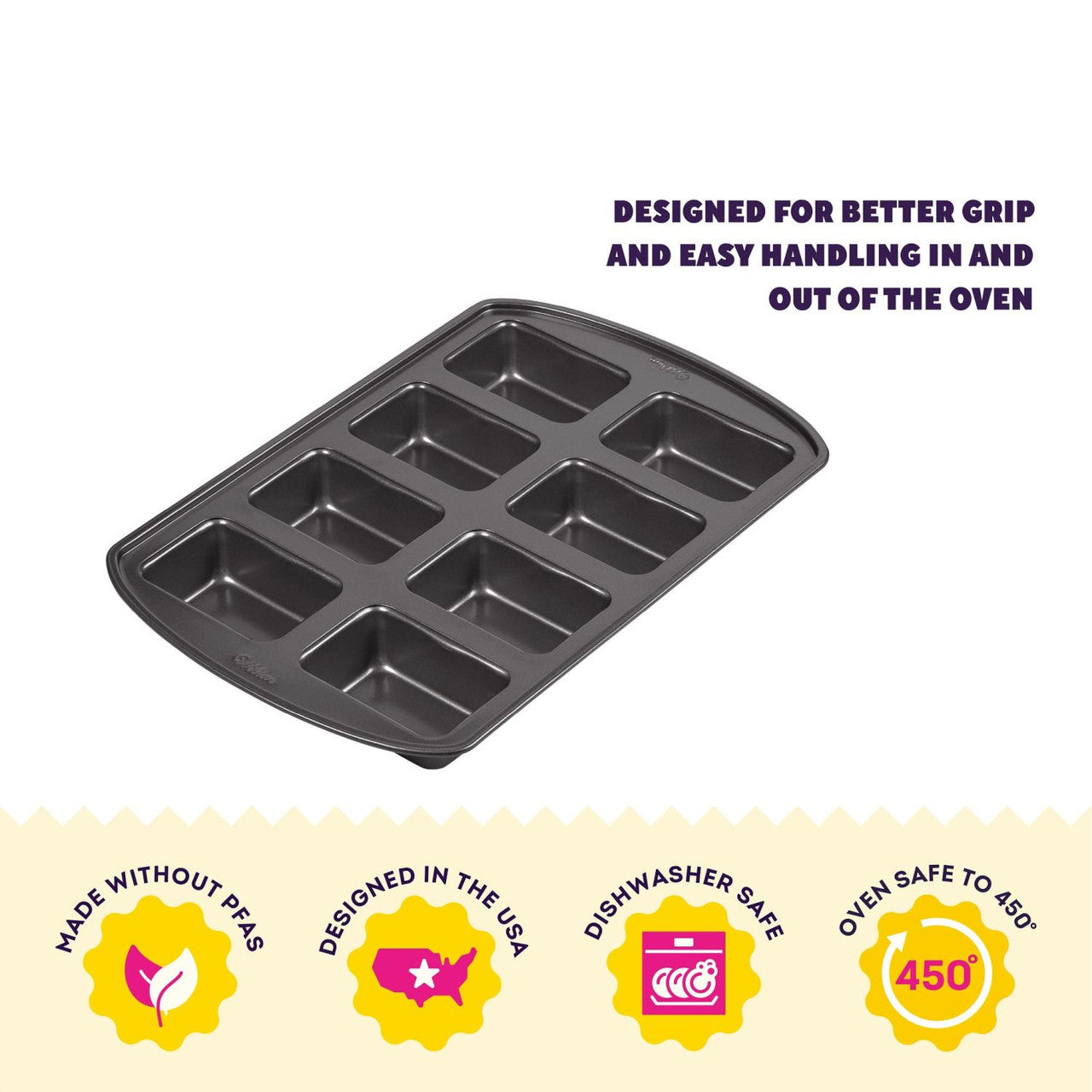 Perfect Results Non-Stick Mini Loaf Pan, 8-Cavity, Wilton