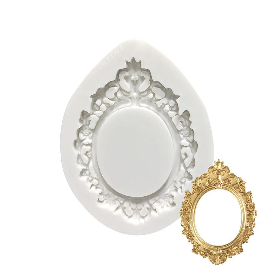 Oval Frame Silicone Mold by NY Cake