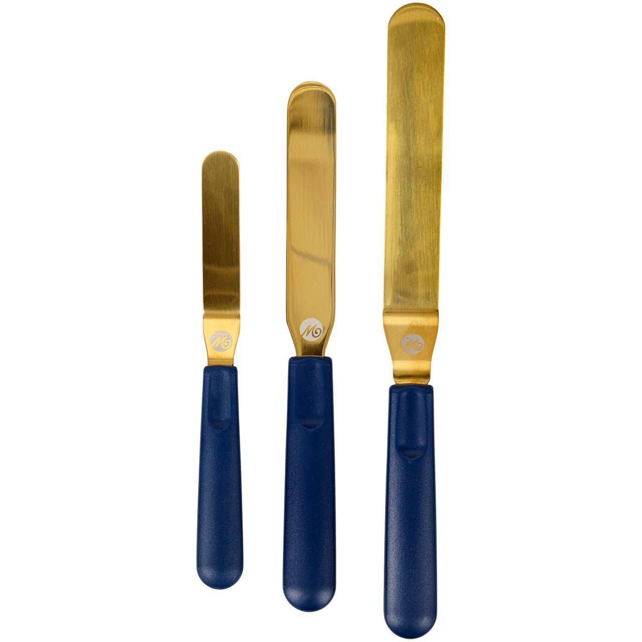 Wilton Navy Blue and Gold Icing Spatula Set, 3-Piece