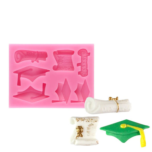 Graduation Theme Silicone Mold by NY Cake