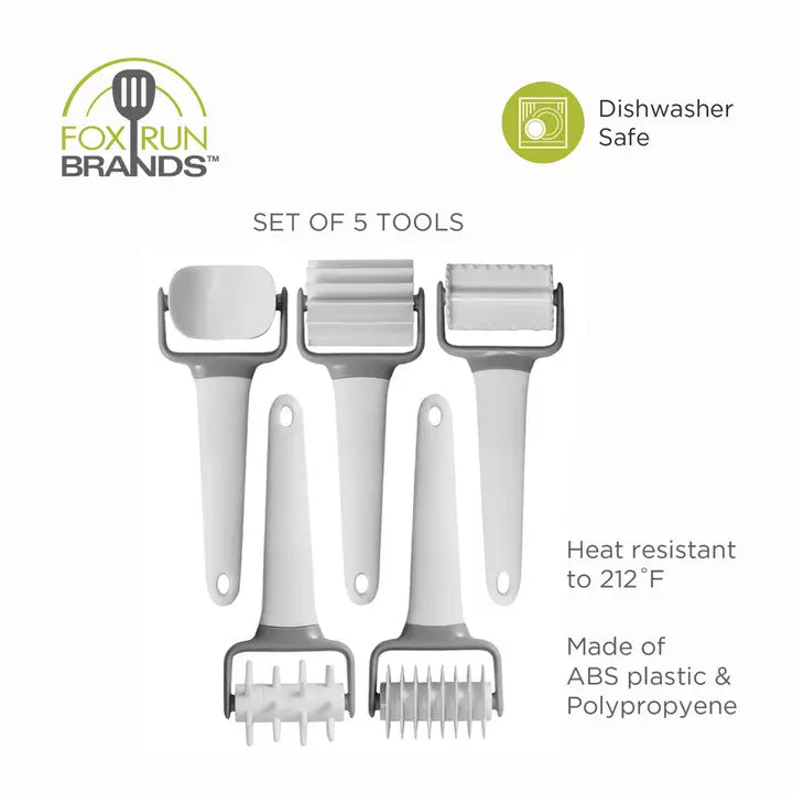 Pastry and Pasta Wheels, Set of 5 Dough Cutter Tools