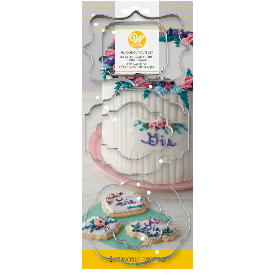 Fondant & Gum Paste Plaque Cut-Outs, 6-Piece, Wilton