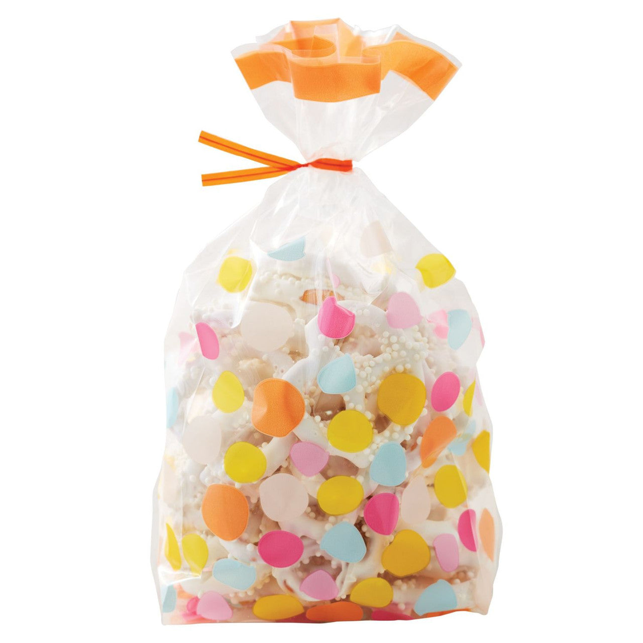 Yellow, Blue, Pink and Orange Polka Dot Treat Bags & Ties, 20-Count, Wilton