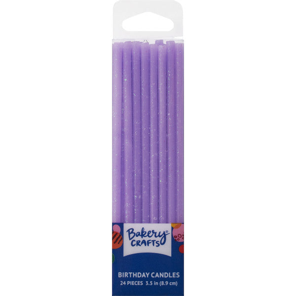 Purple Slim Glitter Candles