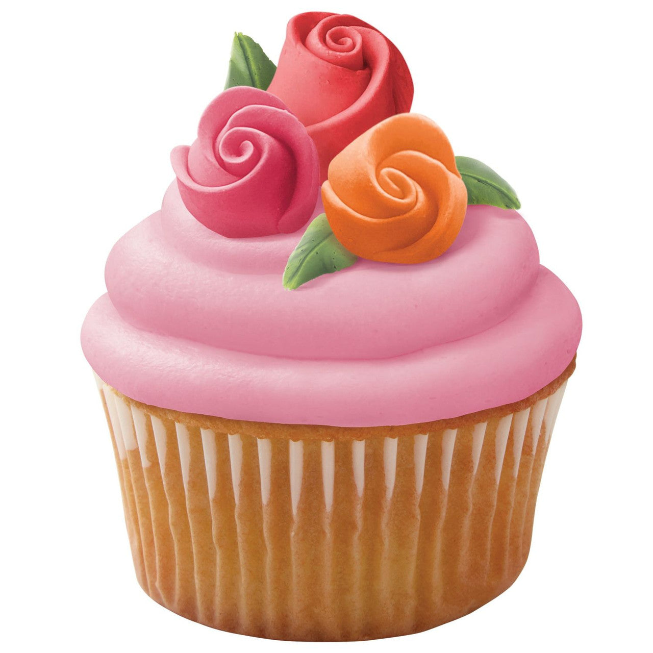 Red, Orange, Pink and Yellow Rose Royal Icing Decorations, 12-Count, Wilton