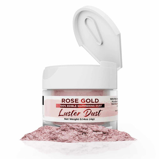 Rose Gold Luster Dust, Edible Glitter, Bakell