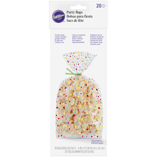 4x2x9.5 Sweet Polka Dot Treat Bags, 20-count
