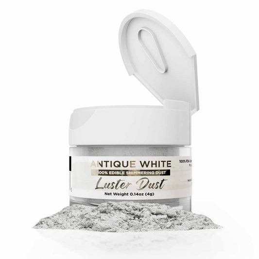 Antique White Luster Dust, Edible Glitter, Bakell