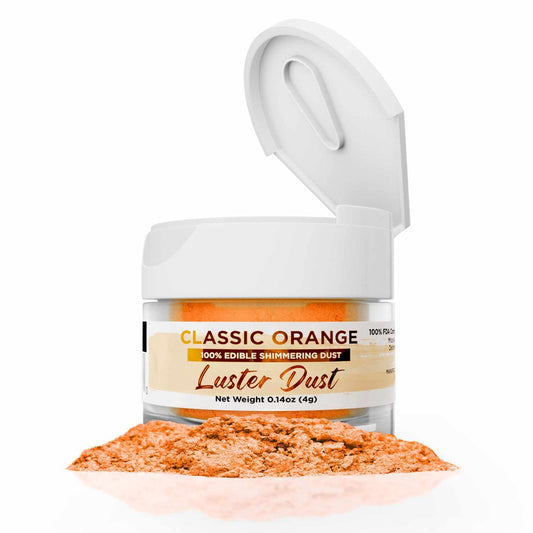 Classic Orange Luster Dust, Edible Glitter, Bakell