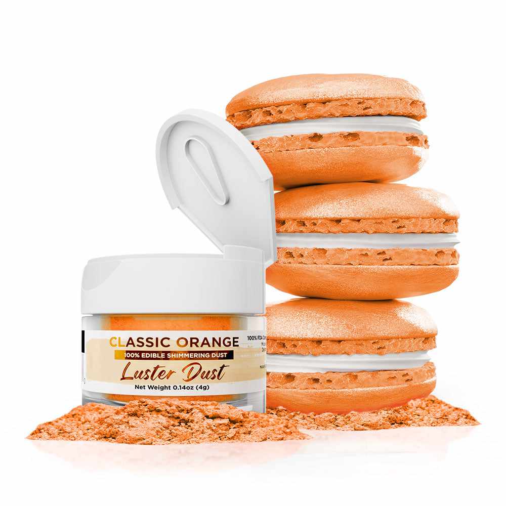 Classic Orange Luster Dust, Edible Glitter, Bakell