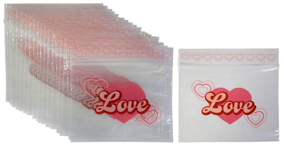 Valentine Clear Love Resealable Treat Bags, 20ct.