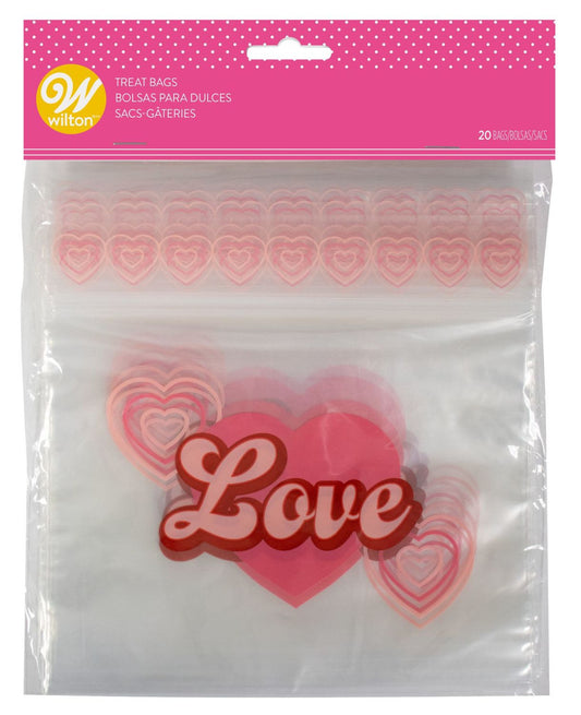 Valentine Clear Love Resealable Treat Bags, 20ct.