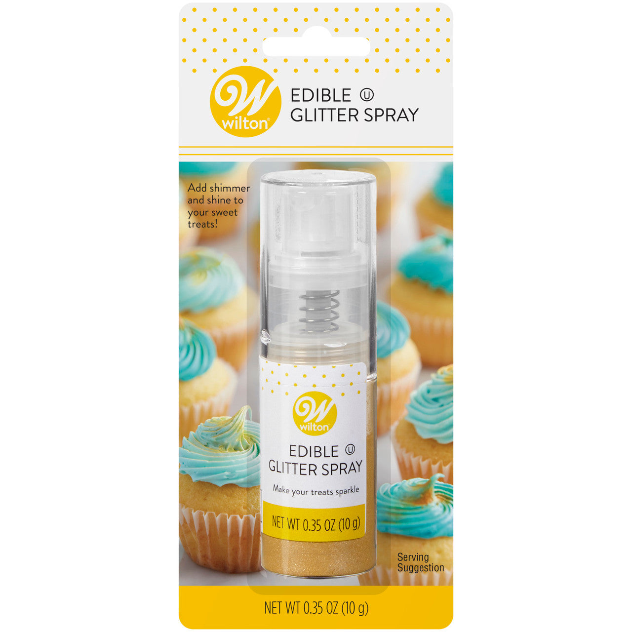 Metallic Gold Edible Sparkling Glitter Spray, 0.35 oz., Wilton