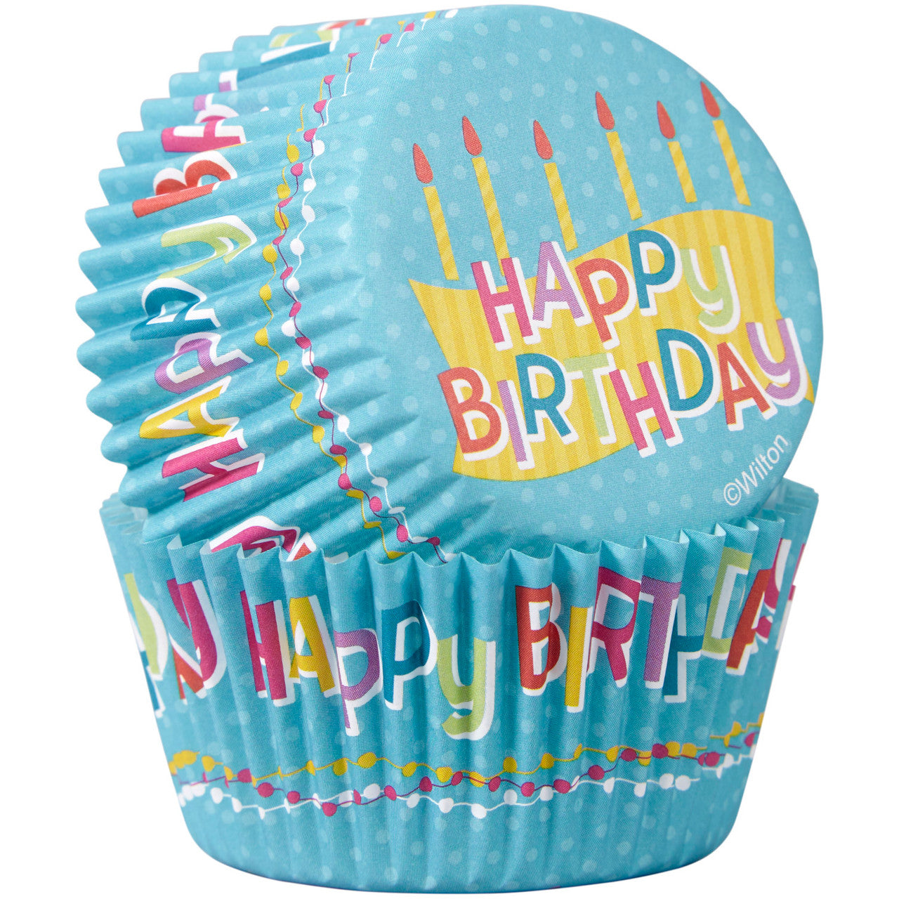 Happy Birthday Cupcake Liners, 50-Count, Wilton