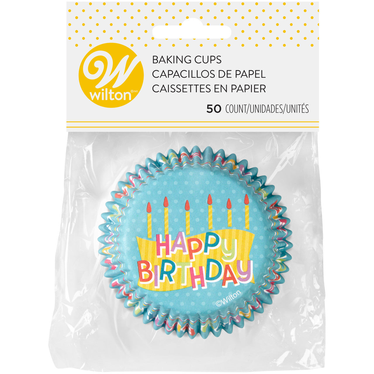 Happy Birthday Cupcake Liners, 50-Count, Wilton