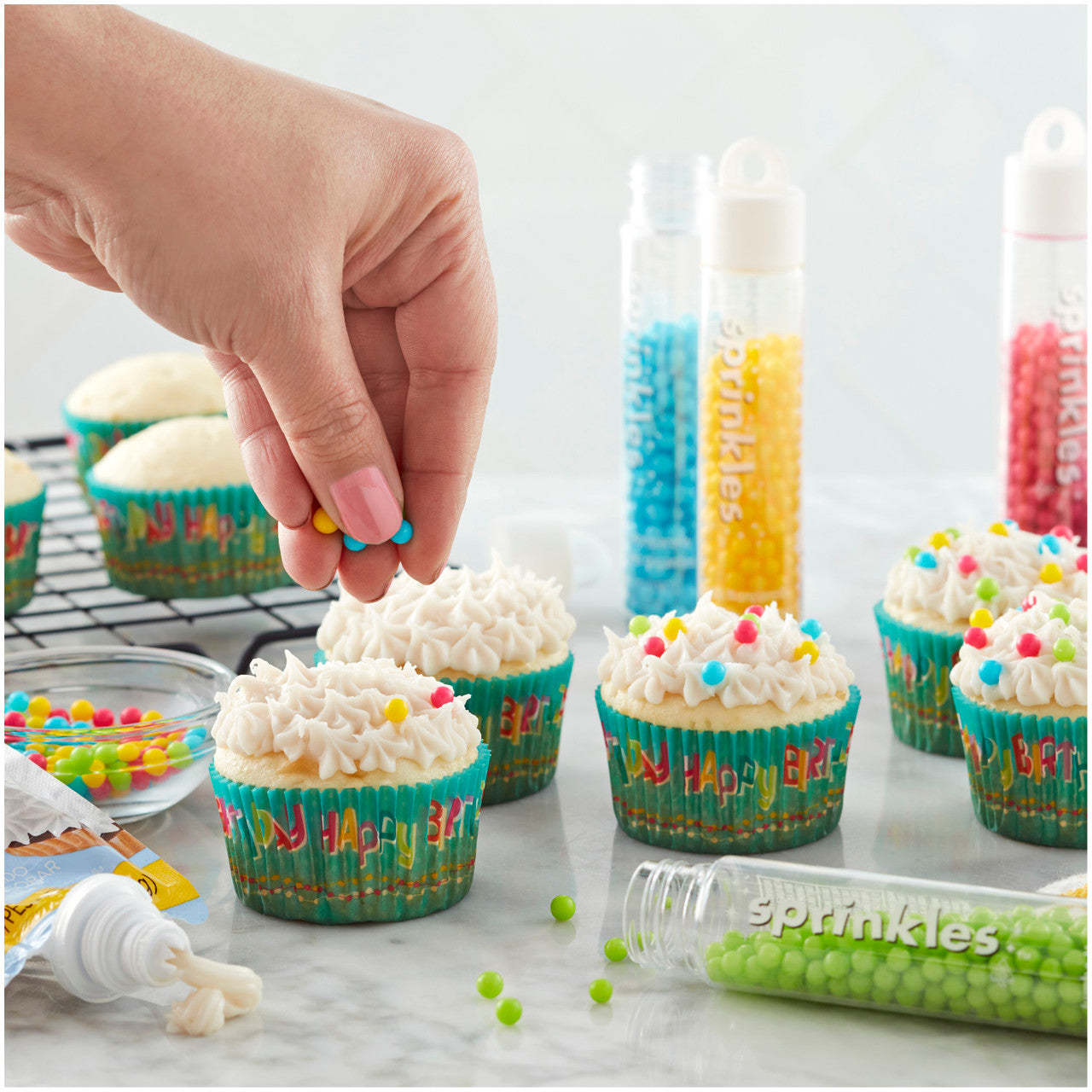 Happy Birthday Cupcake Liners, 50-Count, Wilton