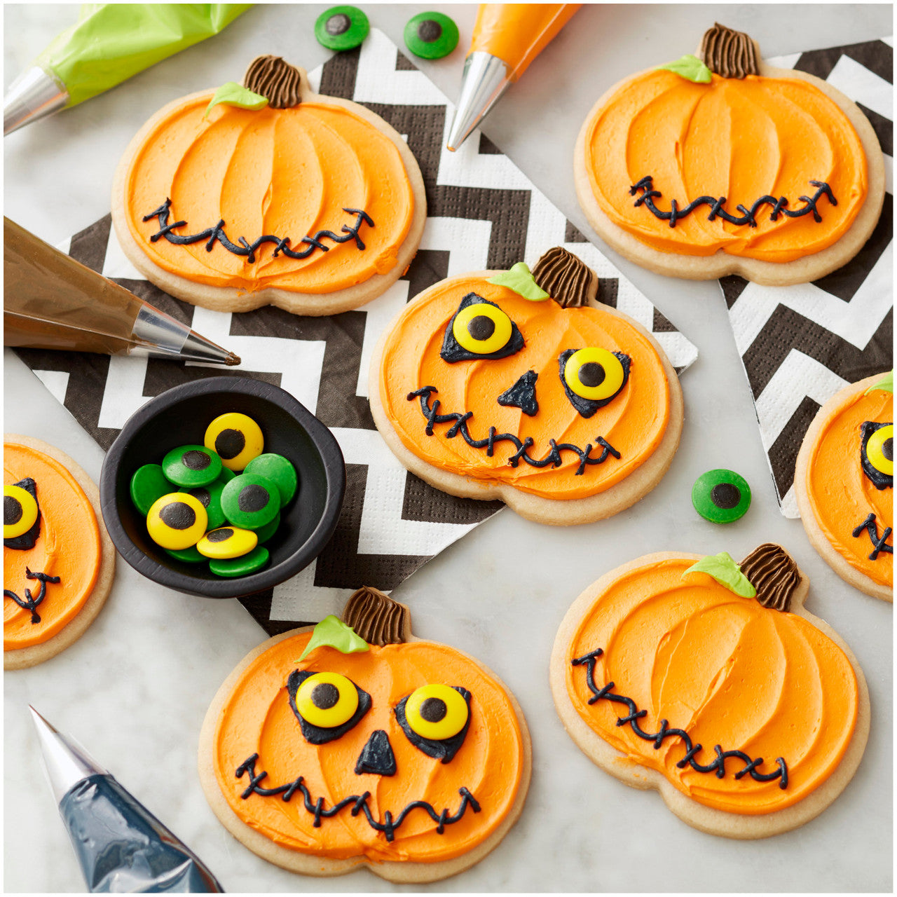 Large Green and Yellow Candy Eyeballs, 1oz.