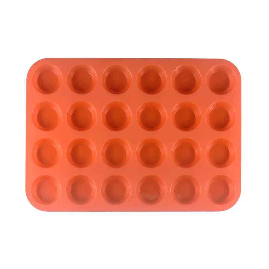 Mini Muffin Cupcake Silicon Baking Pan - 24 Cavity