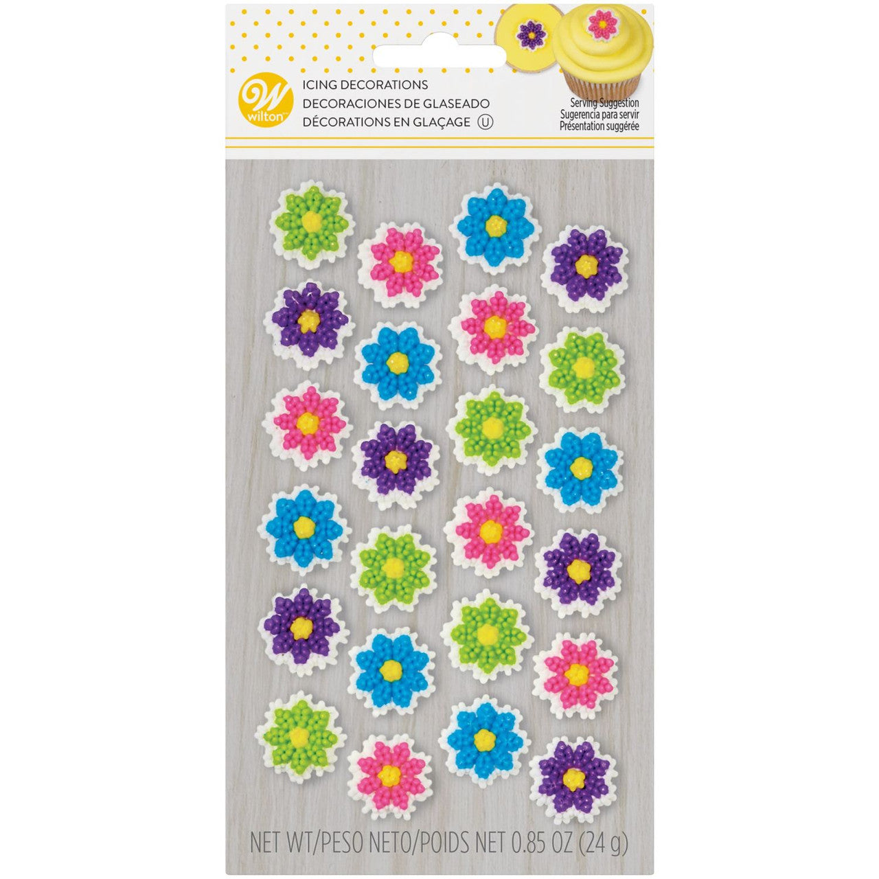 Mini Flower Icing Decorations, 24-Count, Wilton