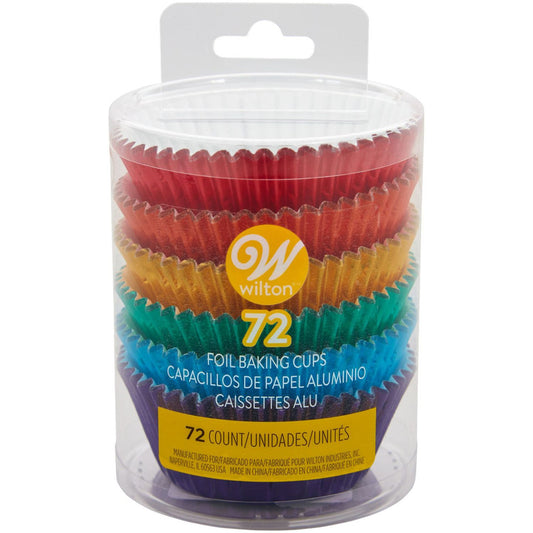 Multicolored Foil Cupcake Liners, 72-Count, Wilton