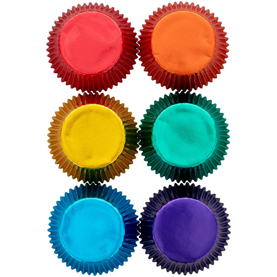 Multicolored Foil Cupcake Liners, 72-Count, Wilton