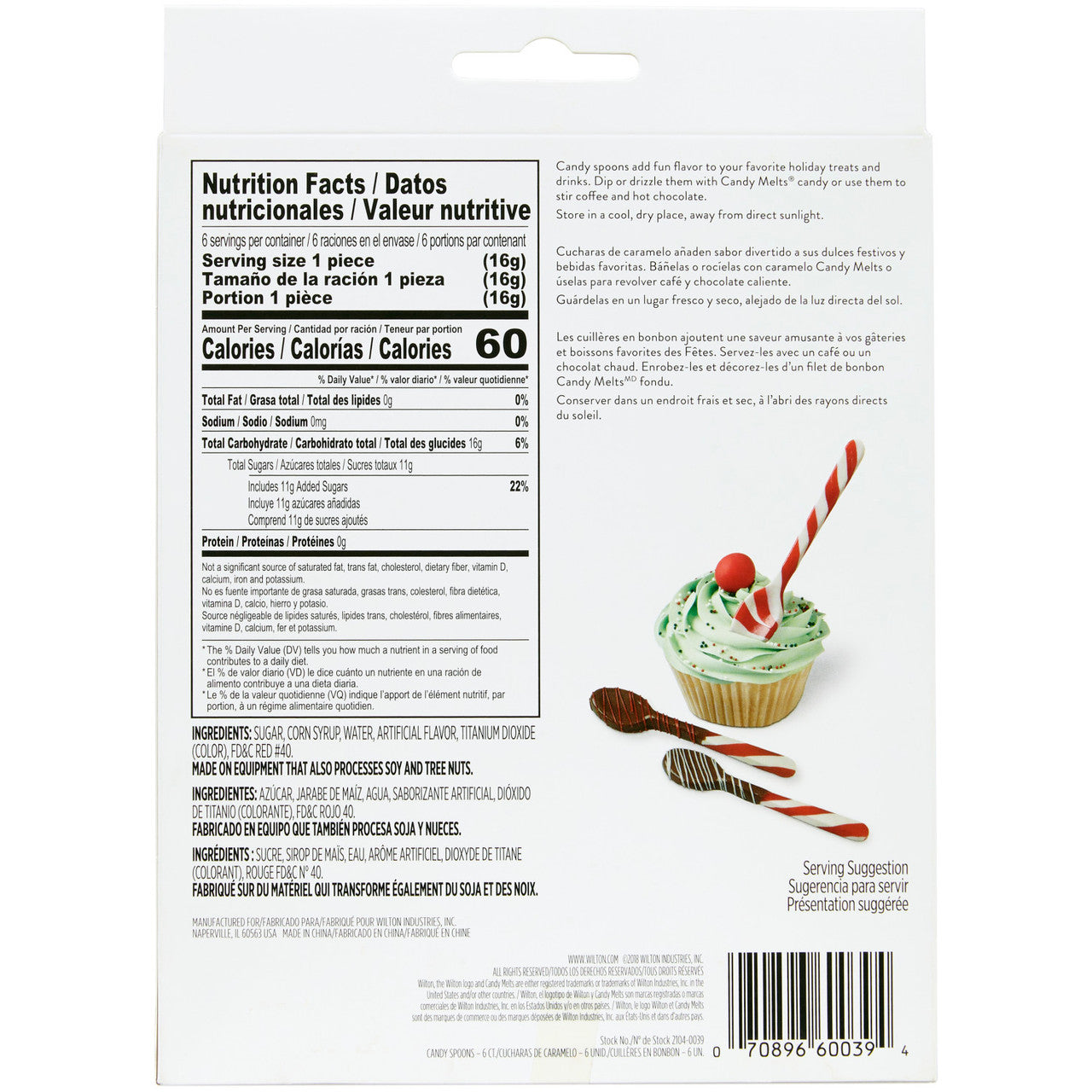 Peppermint Candy Cane Spoons, 6ct.