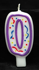 Purple and White Number Birthday Candles