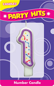 Purple and White Number Birthday Candles