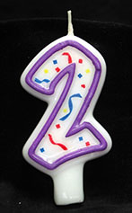 Purple and White Number Birthday Candles