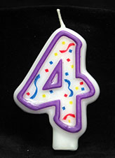 Purple and White Number Birthday Candles