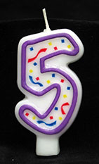 Purple and White Number Birthday Candles